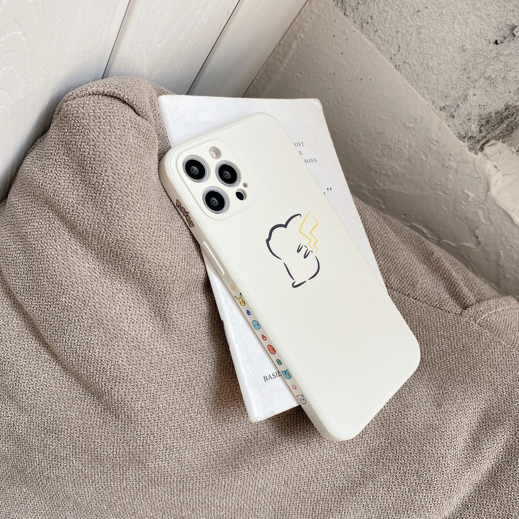 Capa protetora do iPhone 11 Pro com estampa do Pikachu, capa de silicone líquido para 7P, adequada para o Apple 15 Pro M