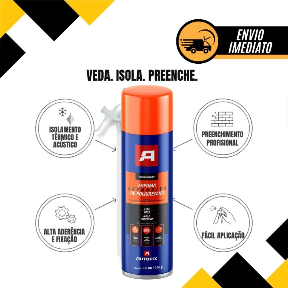 Espuma Expansiva PU 500ml Autofix Multiuso Batentes