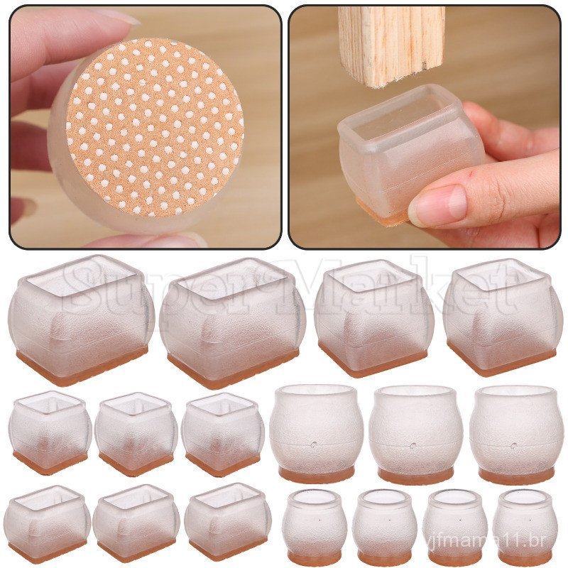 Conjunto de 4 peças de protetores para pés de mesa - protetores para pés de sofá e armário - protetores para cadeiras -