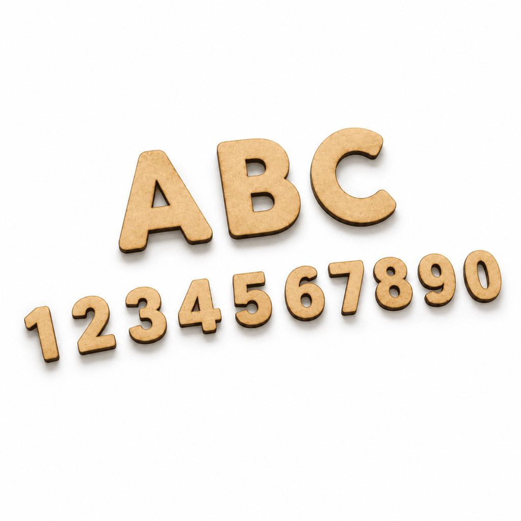 Letras e Números em MDF Cru A-Z + 0-9 para Pintar Decorar Personalizar