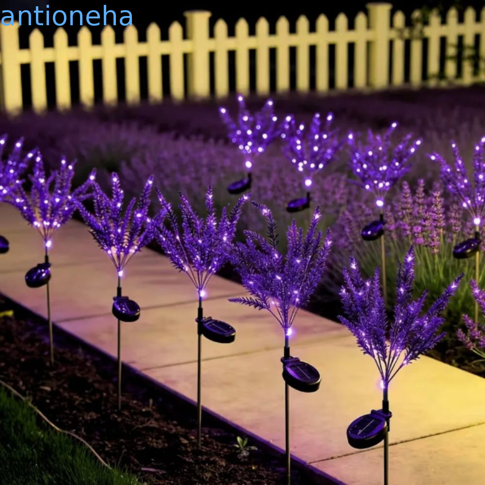 Luz Solar De Jardim ANTIONEHA , Roxa De Lavanda Para Estaca Decorativa LED , Unidade De 1 Gramado Externo