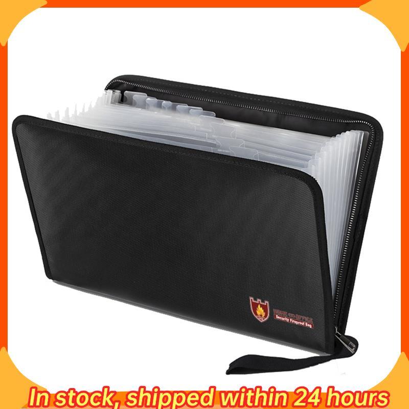 [hobbes1] 1 PCS Pasta De Arquivo À Prova De Fogo Suporte Organizador De Documentos Importante Com Etiquetas , (12 Bolsos