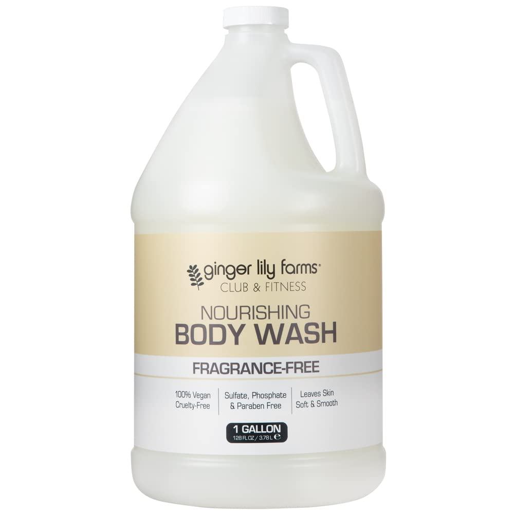 Ginger Lily Farms Club & Fitness Sabonete Líquido Nutritivo para o Corpo, 100% Vegano e Livre de Crueldade, Gel de Banho