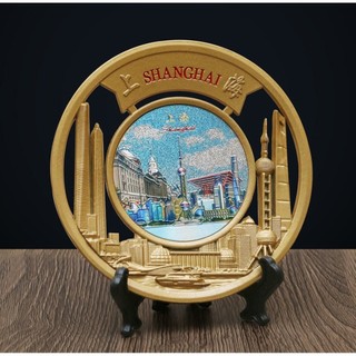 Shanghai característica pequenos presentes Oriental pérola marco placa de Metal decorações para casa reunião de negócios