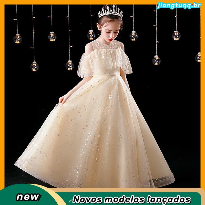 vestido infantil menina conjunto infantil menina Meninas verão novos elegantes vestidos longos, vestidos de princesa, ve