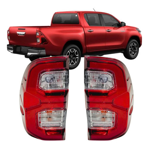 Par Lanterna Traseira Hilux Com Led Soquete 2021 2022 A 2025 Vermelho