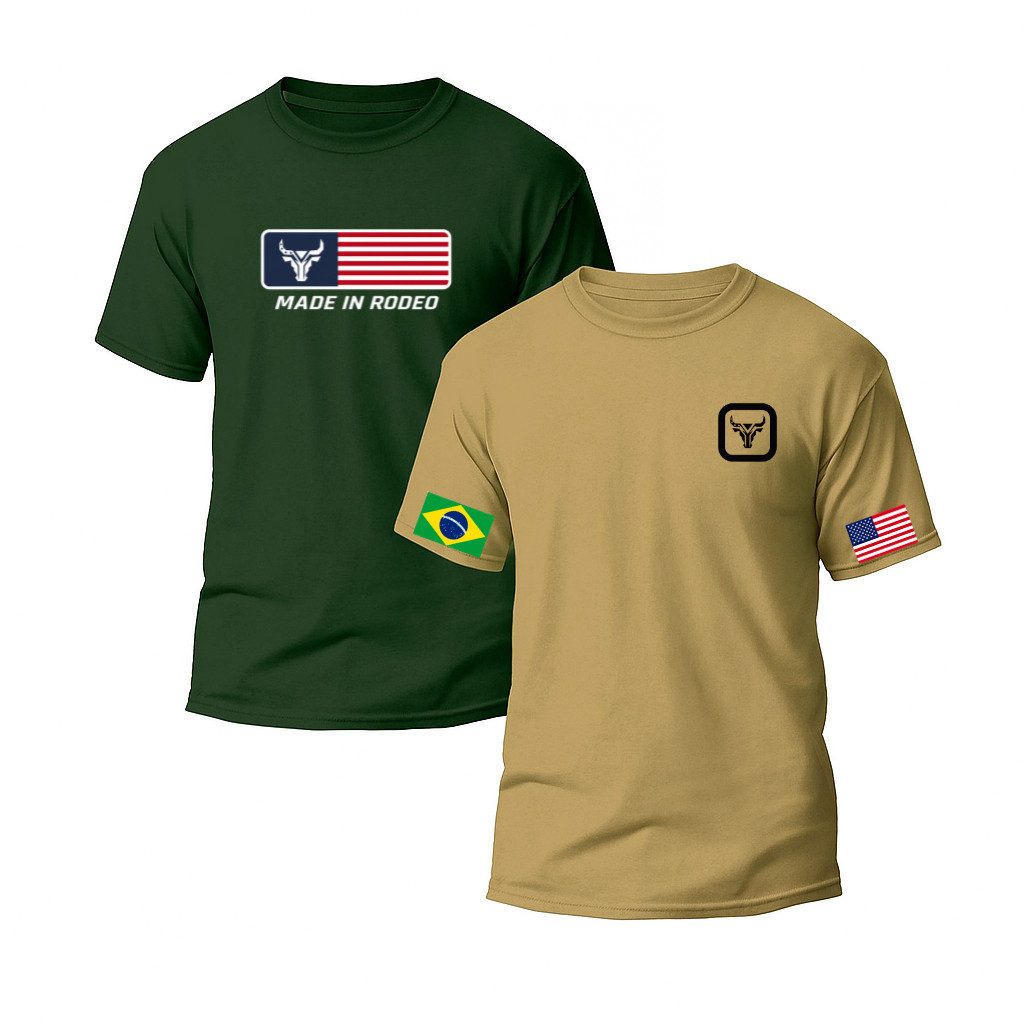 KIT 2 CAMISETAS VARIÁVEIS COUNTRY RODEIO 100% ALGODAO