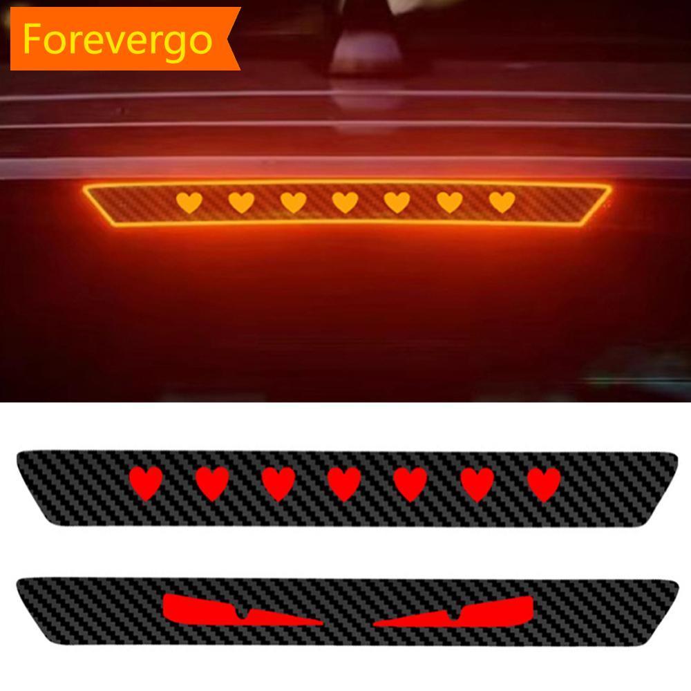 forevergo Universal Carro Lanterna Traseira Luzes De Freio Lâmpada Adesivo Protetor Diabo Olhos Coração Fibra Carbono Co