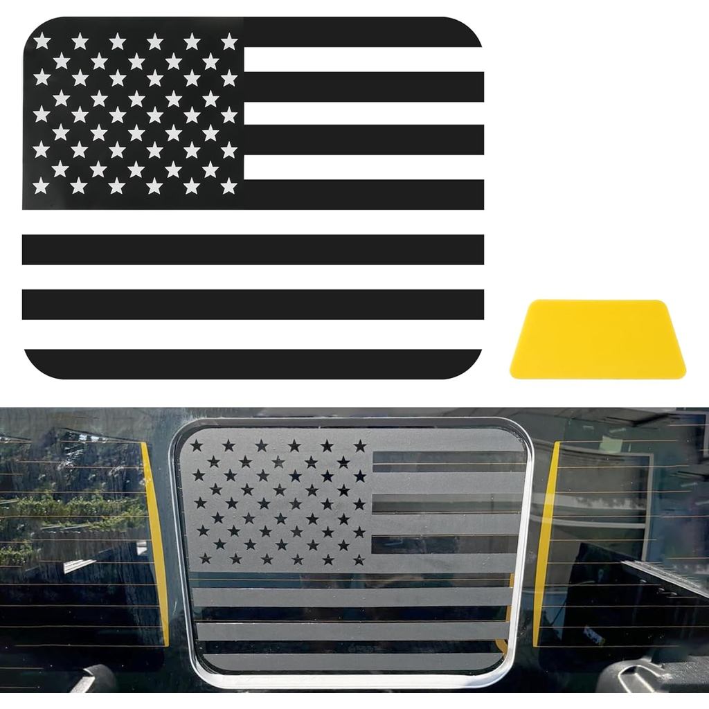 Alpmosn Adesivo de Vinil para Janela Traseira Central com Bandeira Americana para Ford F150 F250 F350 (2015-2024) - Ades