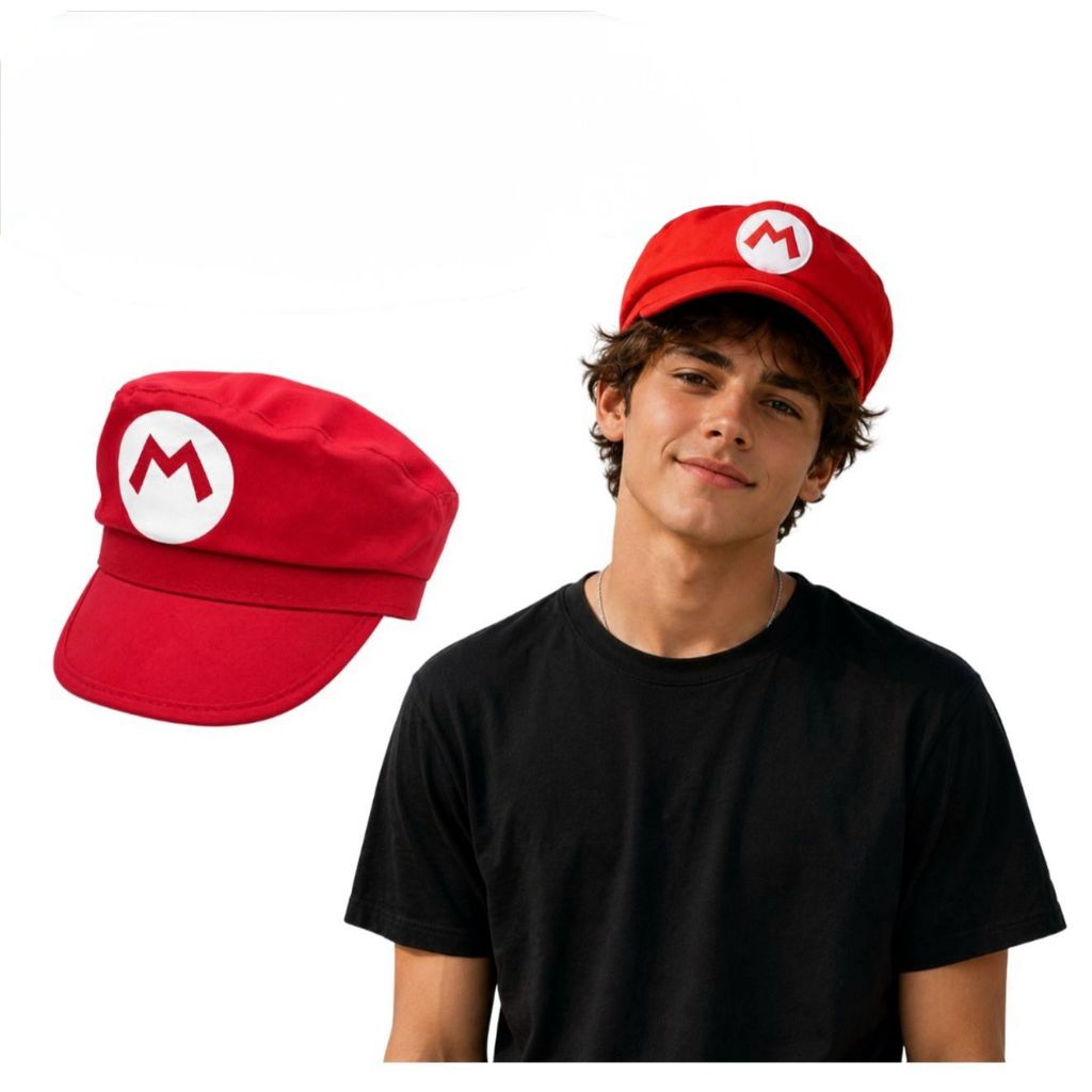 Boina Super Mario Bros Quepe  , Chapéu fantasia, Mario e Luigui Adulto e Infantil