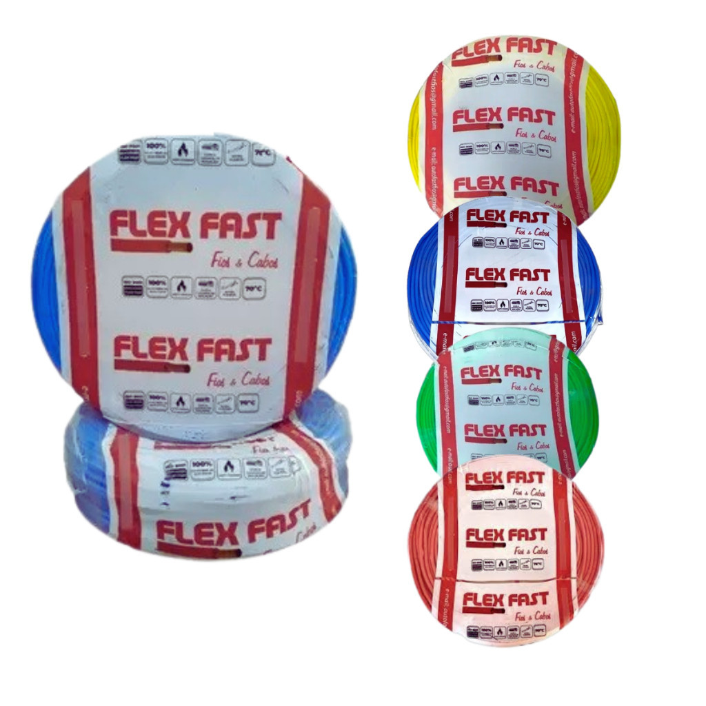 Cabo 6mm flexivel Fio 6mm Rolo 10-20-30 Metros 750v Antichamas Gold FasFlex Premium