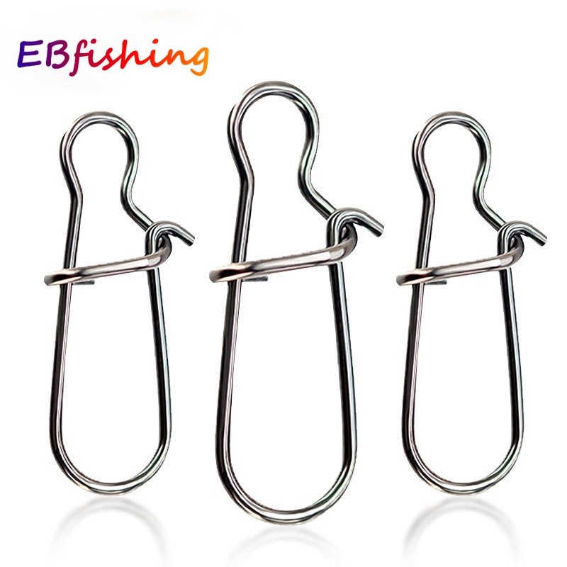 50 Pçs Snap De Pesca Forte Aço Inoxidável Duo Bloqueio Giratório Anéis Deslizantes Conector Rápido Seguro Acessórios