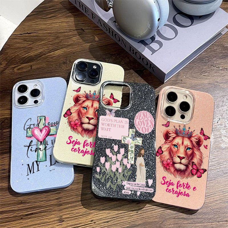Capa Para Samsung A17 A07 A06 A15 A16 A14 A32 A56 A36 A55 A54 A23 S26 A Fé Do Leão Valiant Glitter