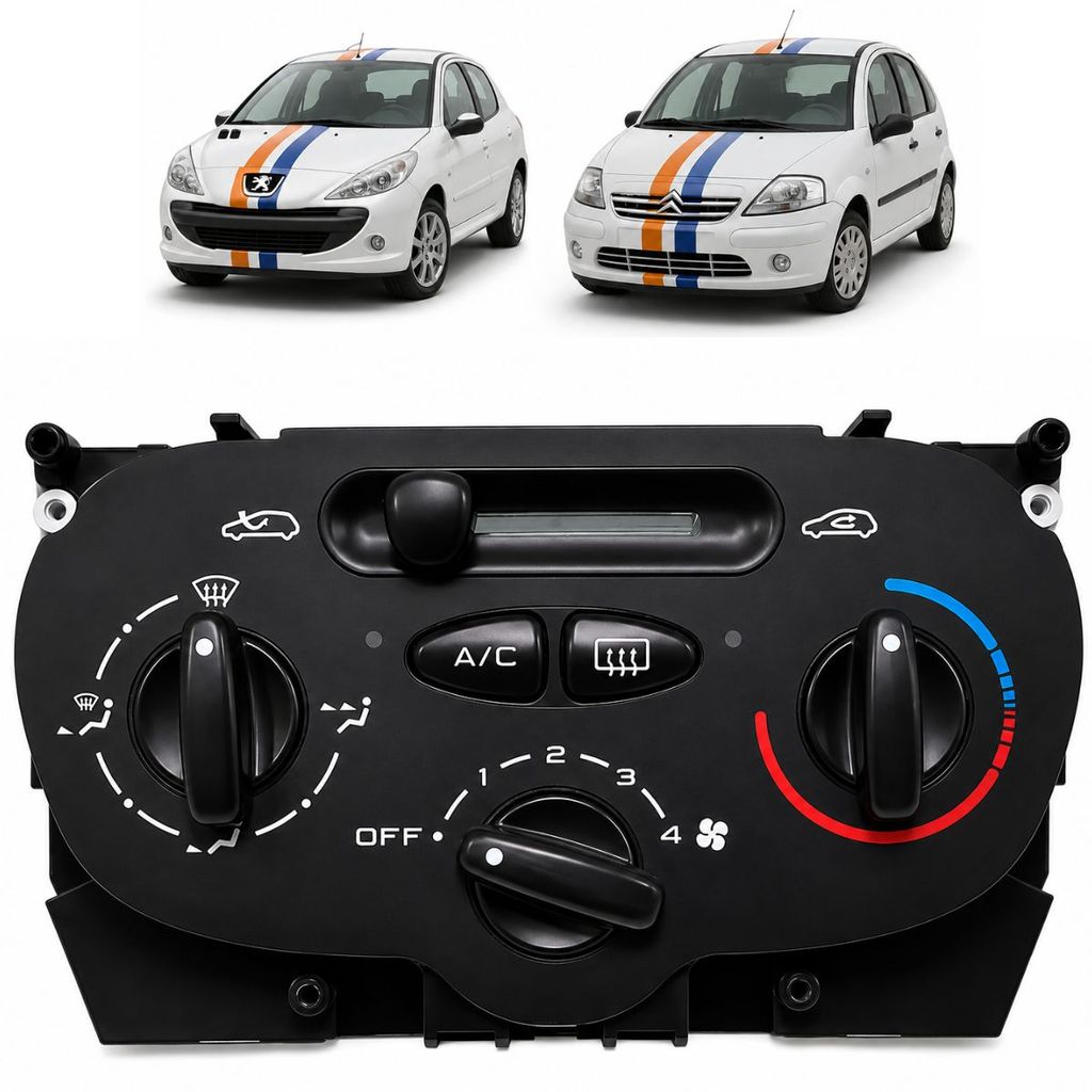 Comando Ar Condicionado Peugeot 206 207 206 SW Citroen C3 Denso Código 151440100 Original Seminovo