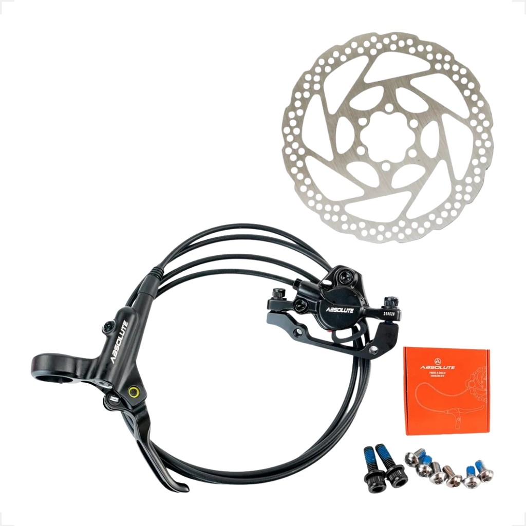 Freio a Disco Traseiro Hidráulico Absolute Dxu-1901 Rotor 160mm Tipo Shimano Grau Mtb