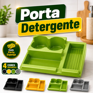Porta Detergente com Dispenser Organizador de Pia Porta Esponja Bucha Suporte Cozinha Com…
