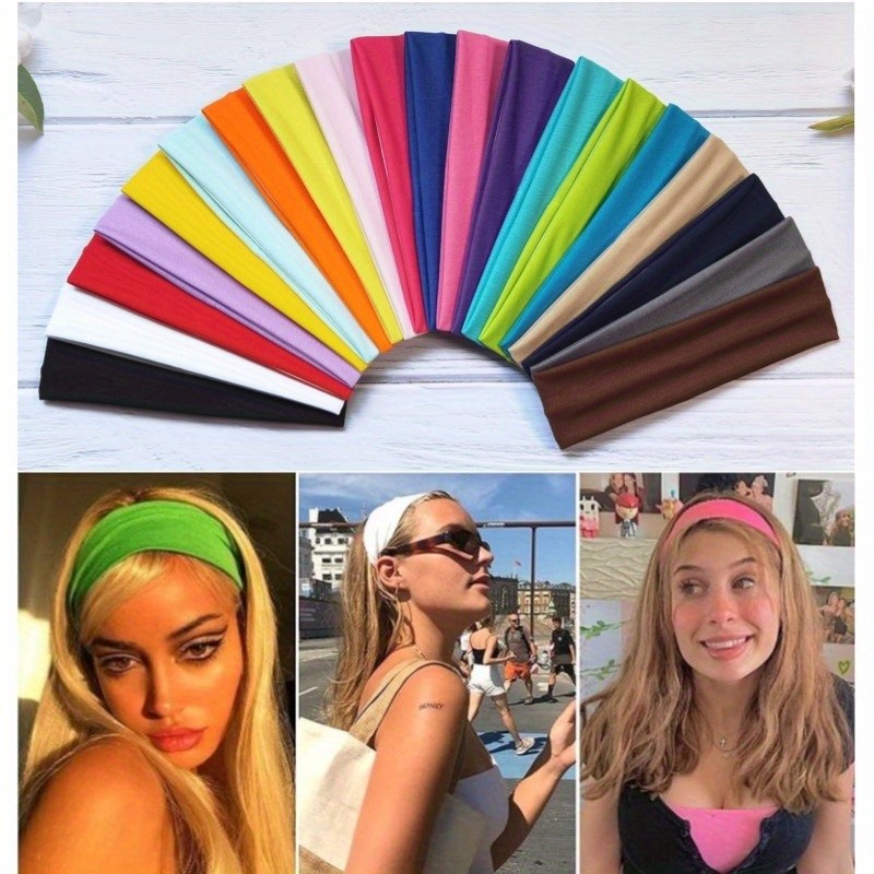 1 à 6 PCS Faixas Esportivas para Cabeça Headband Elástica Absorvente de Suor Yoga Corrida Academia