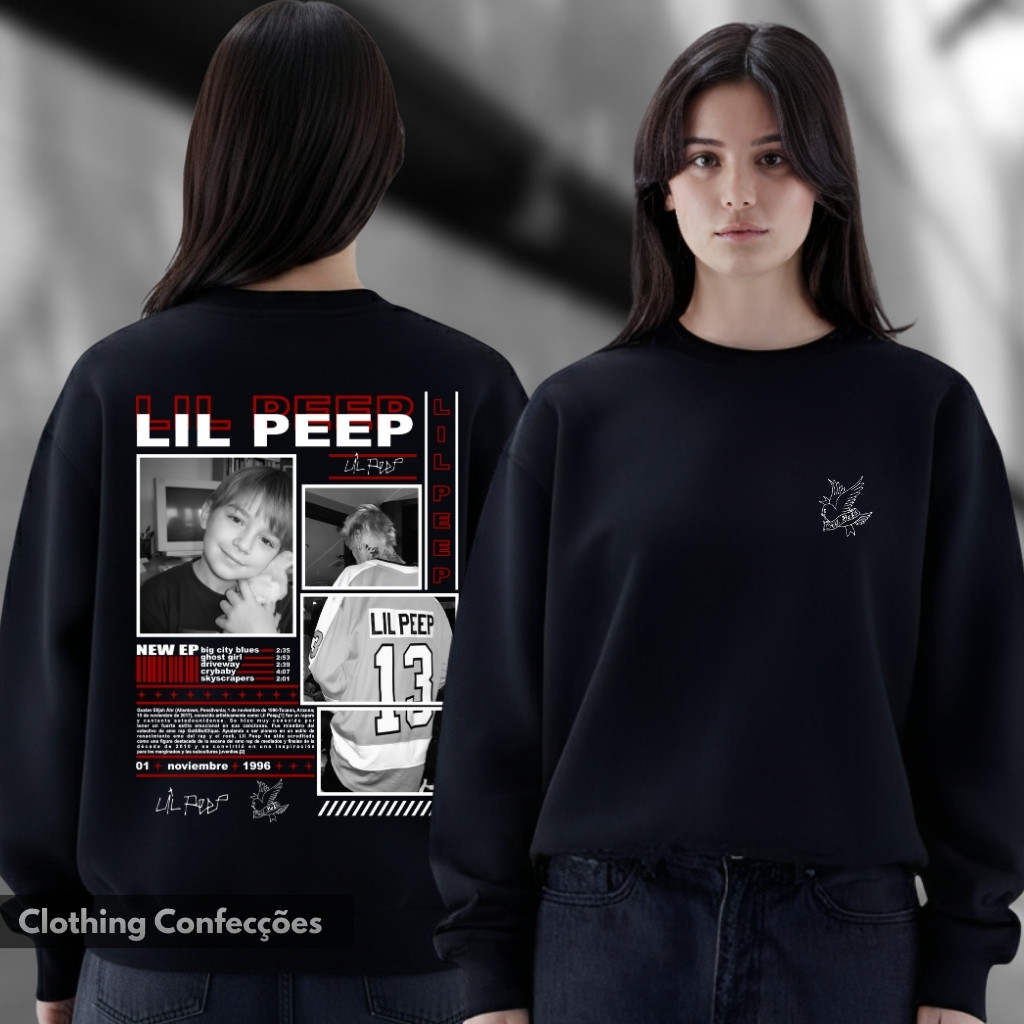 Moletom Careca Cantor Lil Peep Hellboy Crybaby Gothboiclique Trap Rap Hip Hop Melancolico Sad Boy Star Shopping Albuns