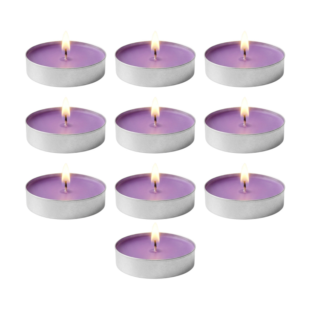 Kit 10 Velas Lilás Rechaud Parafina Decoração
