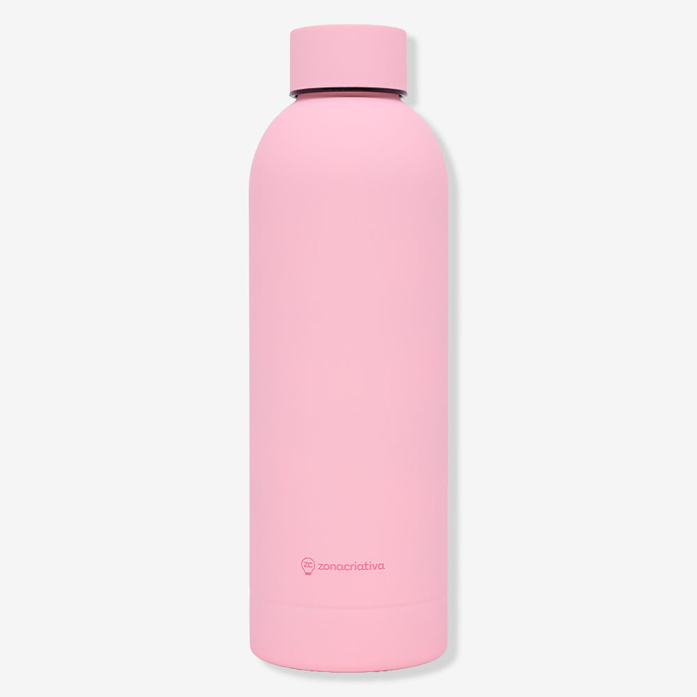 Garrafa Térmica Max Emborrachada 500ml Rosa Claro – Zonacriativa
