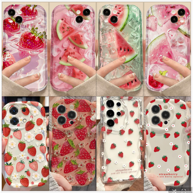 Verão Congelado Melancia Morango Capa Para Reno 15 14 PRO 14 13 14f 13f 12f OPPO A6 A5 A6X 15PRO Embalagem Fruta Silicon