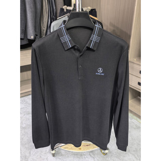 Pedido restante do gabinete!Camisa POLO de lapela leve escovada, amigável à pele, masculina, manga comprida, primavera, 