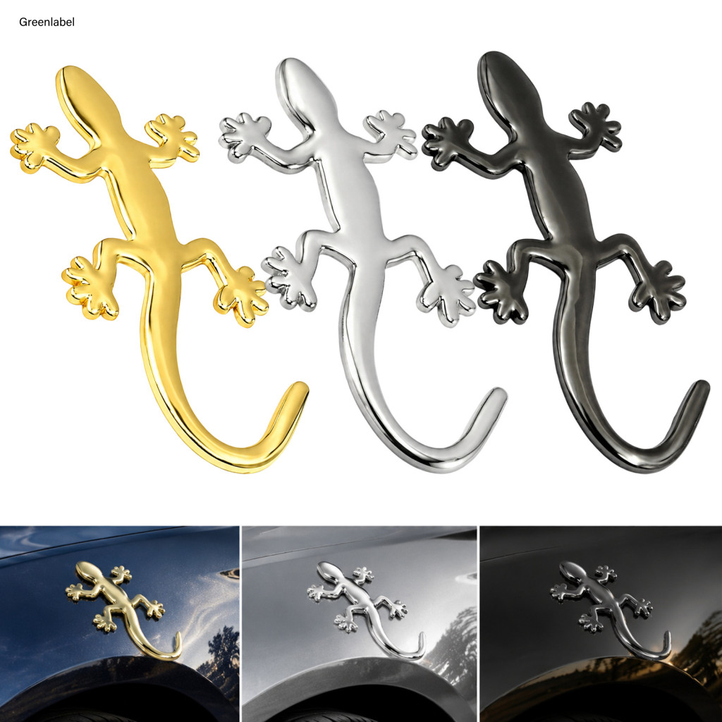 Gecko Car Sticker Body Decoration 2pcs 3d Lizard Metal Stickers Strong Adhesive Auto Decals for Cars Motorcycles Scooter