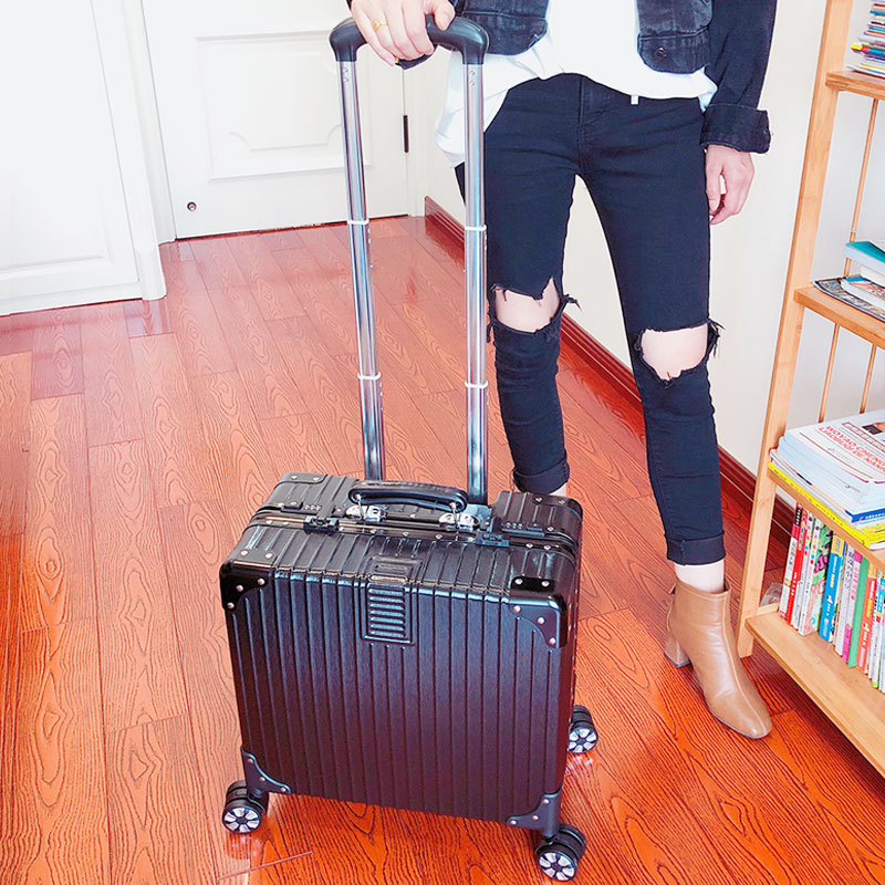 Quadro de alumínio bagagem 60cm caso de embarque roda Universal 20 trole caso senha viagem bagagem couro caso das mulher