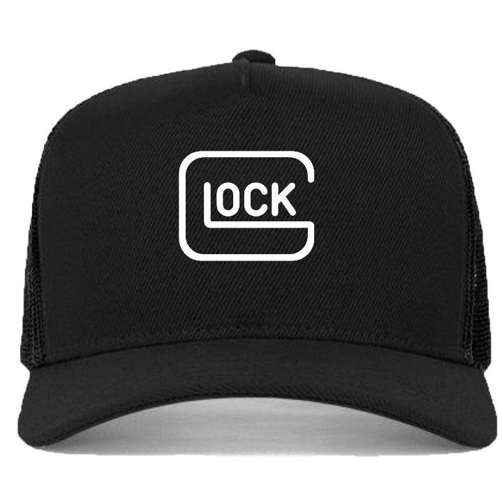 Boné Trucker Glock Preto Personalizado | Boné Aba Curva Unissex | Boné Estilo Tático | Boné Casual Premium |