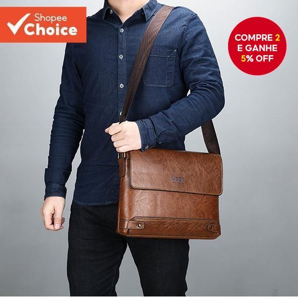 Pasta De Negócios Masculina De Couro Macio – Bolsa De Ombro Crossbody Casual Retrô Para Trabalho E Viagens ​