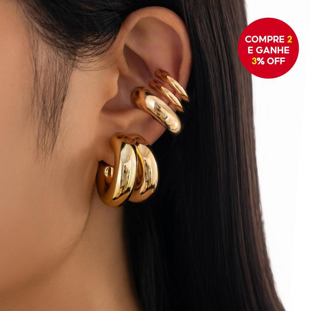 Conjunto de 5 peças de brincos empilháveis e de clip para mulheres, brincos elegantes e simples, acessórios de moda.