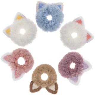 LIFKOME Elásticos de Cabelo com Orelhas de Gato, Pacote com 6, Elásticos Macios para Rabo de Cavalo, Faixas de Cabelo El