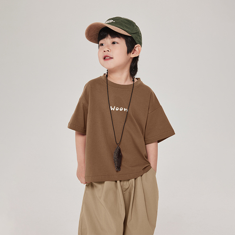 Verão meninos camiseta de manga curta versão coreana fina meia manga topos pequeno médio crianças meninos camisetas casu