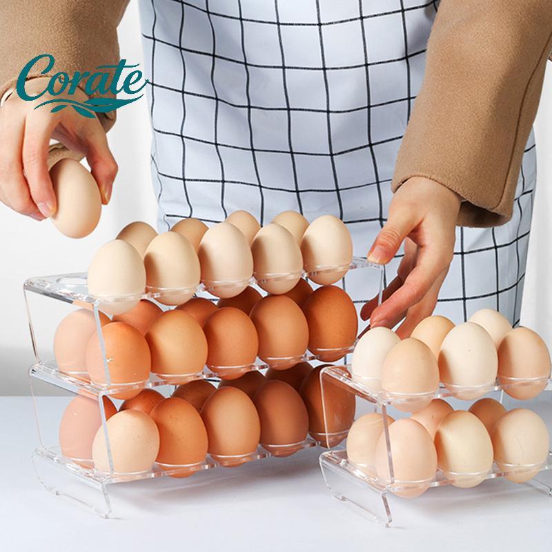 [Corate] 6/10 Furos Recipiente De Armazenamento De Ovos Suporte De Geladeira Para Bandeja Caixa Prato Caso Ra Display Or