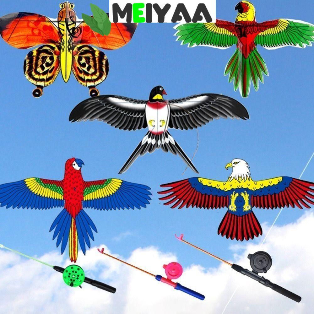 MEIYAA Pipa De Águia De Plástico , Brinquedo DIY De Desenho Animado , Pipas Grandes , Com Caudas , Crianças , 50cm Pássa