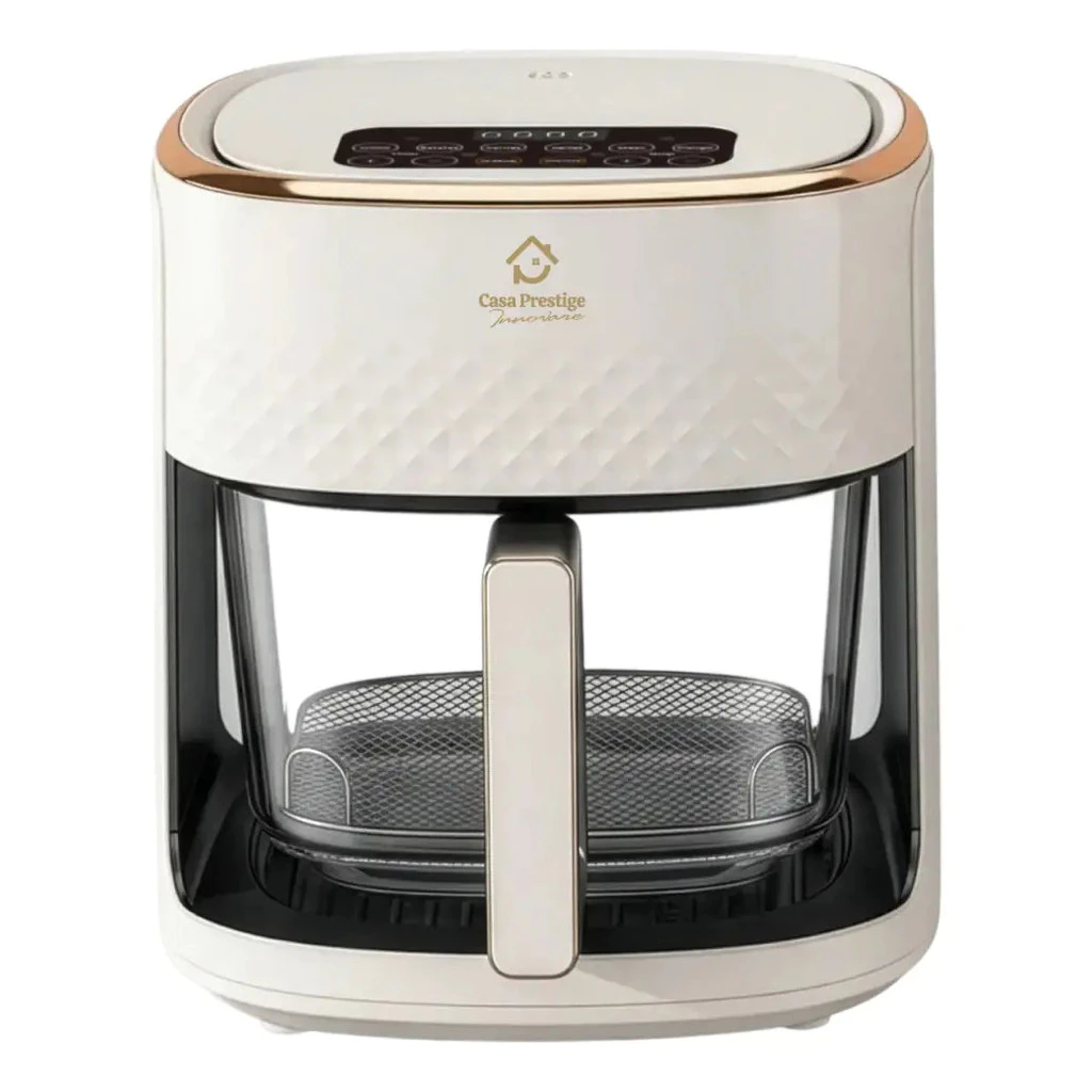 Airfryer De Luxo 110v Ou 220v Gourmet Forma De Vidro Creme — imagem 1
