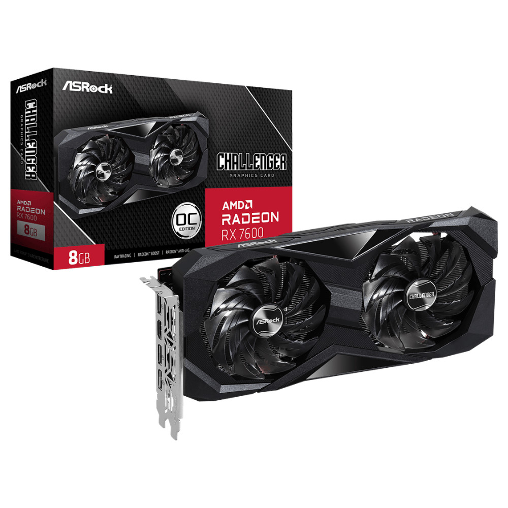 Placa de Vídeo AMD Radeon RX7600 8GB GDDR6 128bits OC ASROCK
