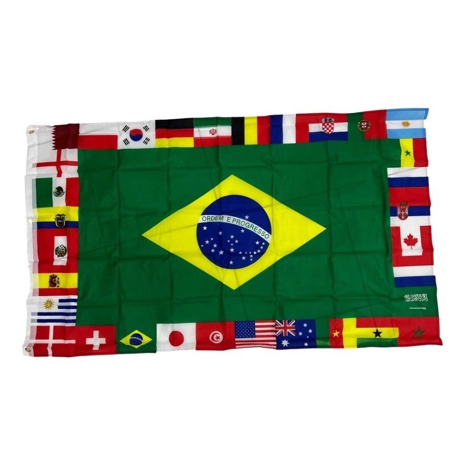 Bandeira Do Brasil 150x90cm Tecido Bandeiras dos Países da Copa do Mundo