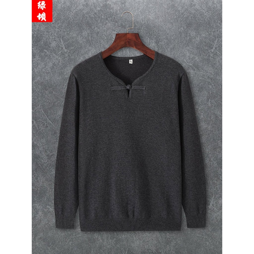 Camisola estilo chinês masculino Retro Hanfu antigo traje fivela juventude Zen roupas Tang terno roupas masculinas melho