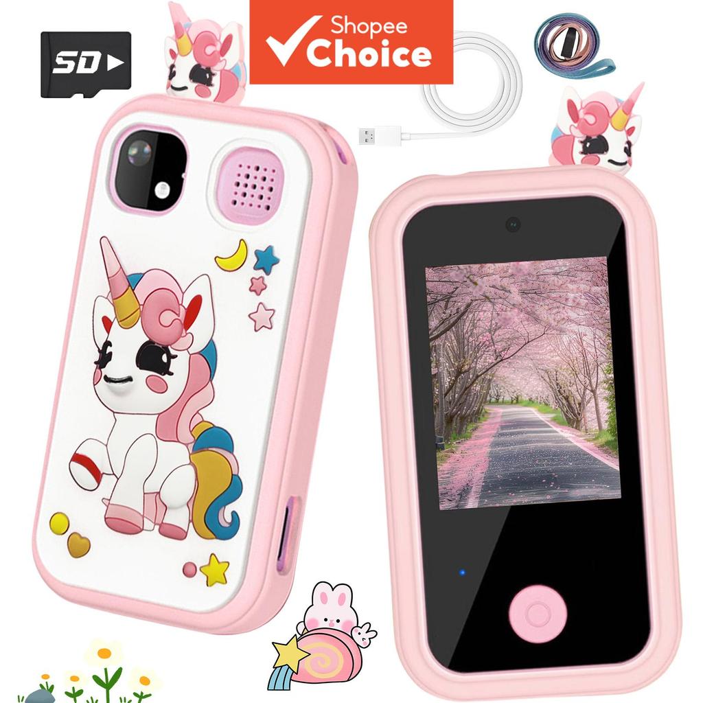 Smartphone Infantil 2,4 Polegadas Tela HD Sensível ao Toque, com Câmera, MP3 Player e Diversos Jogos Educativos,