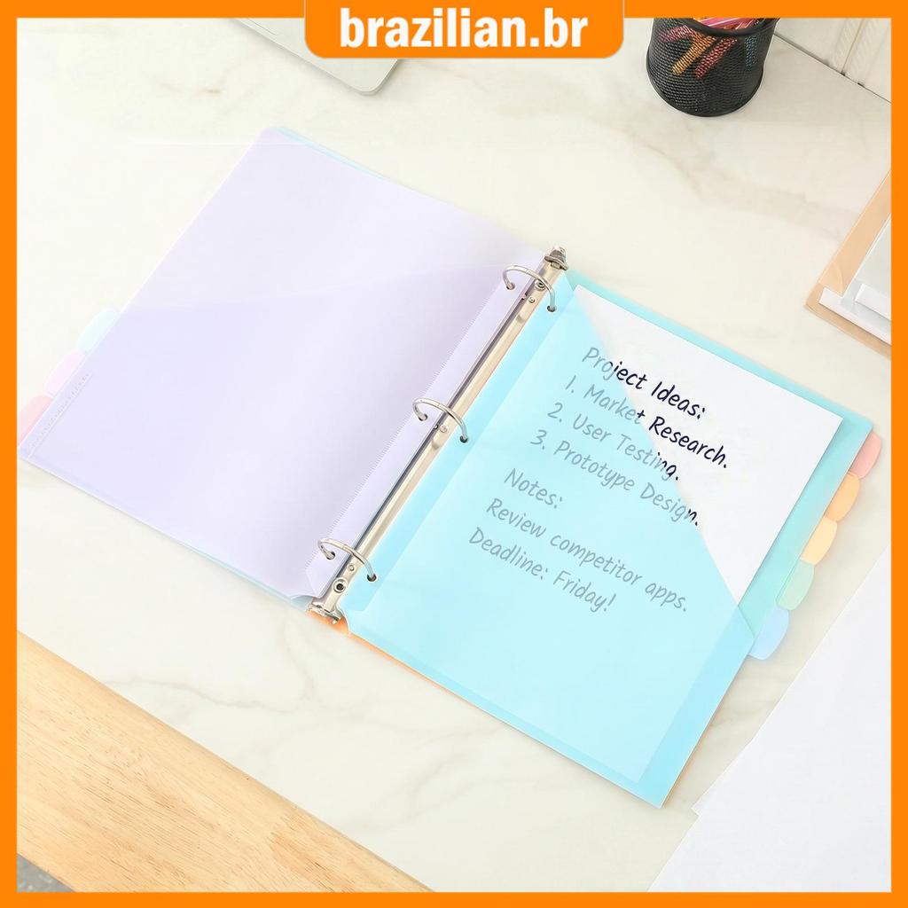 32 Pacote Divisor De Pasta Com Bolso 3 Anel Fichário Organizador De Arquivo Resistente Para Escola Escritório Casa SHOPC
