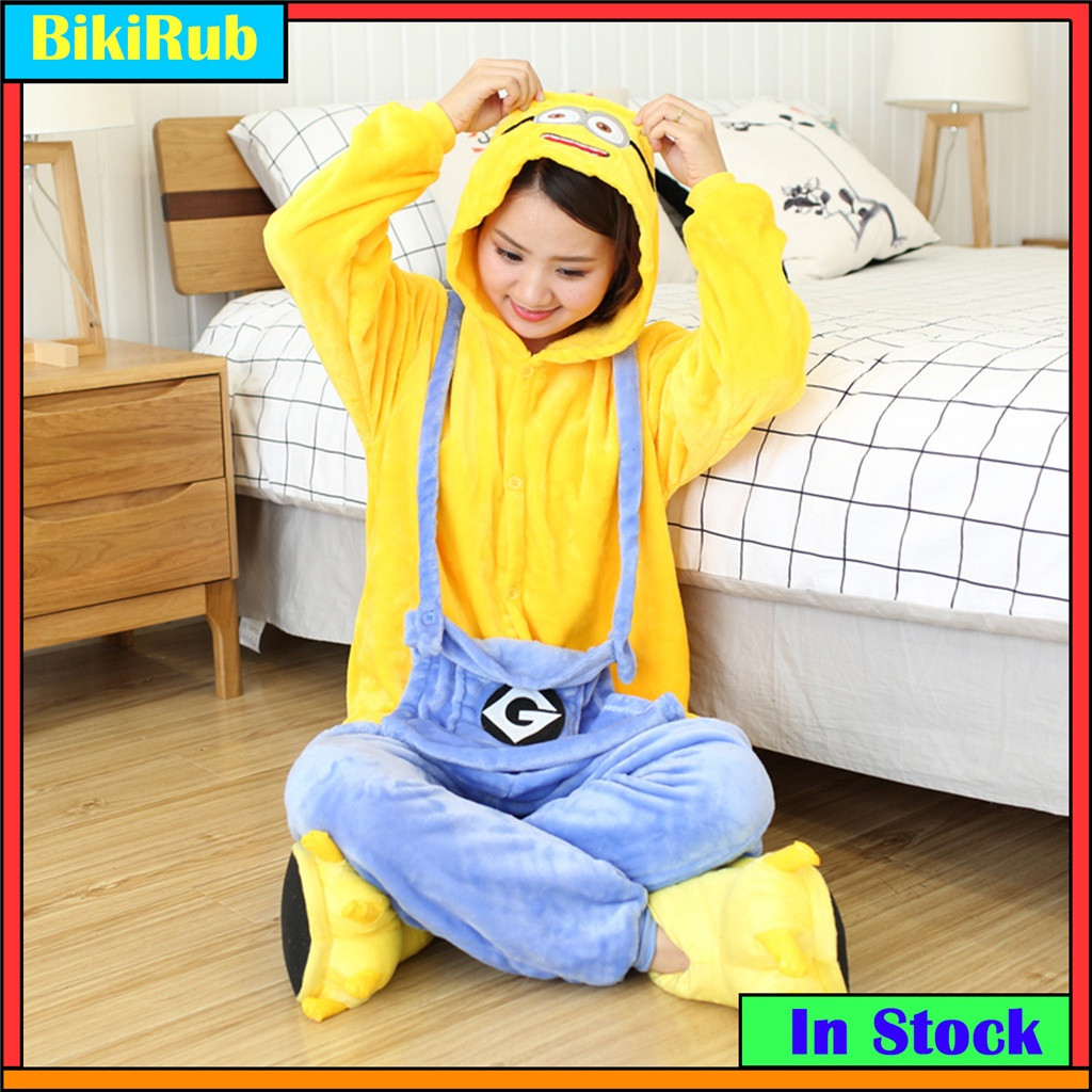 Kigurumi Minion Animal Pijamas Mulher Homem Ponto Fofo Pikachu Cartoon Onesies Sleepwear