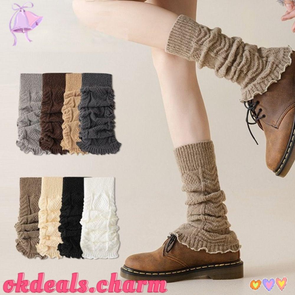 OKDEALS Meias De Malha Lolitas , Polainas Fofas De Tricô Doce , Botas Femininas E Meninas