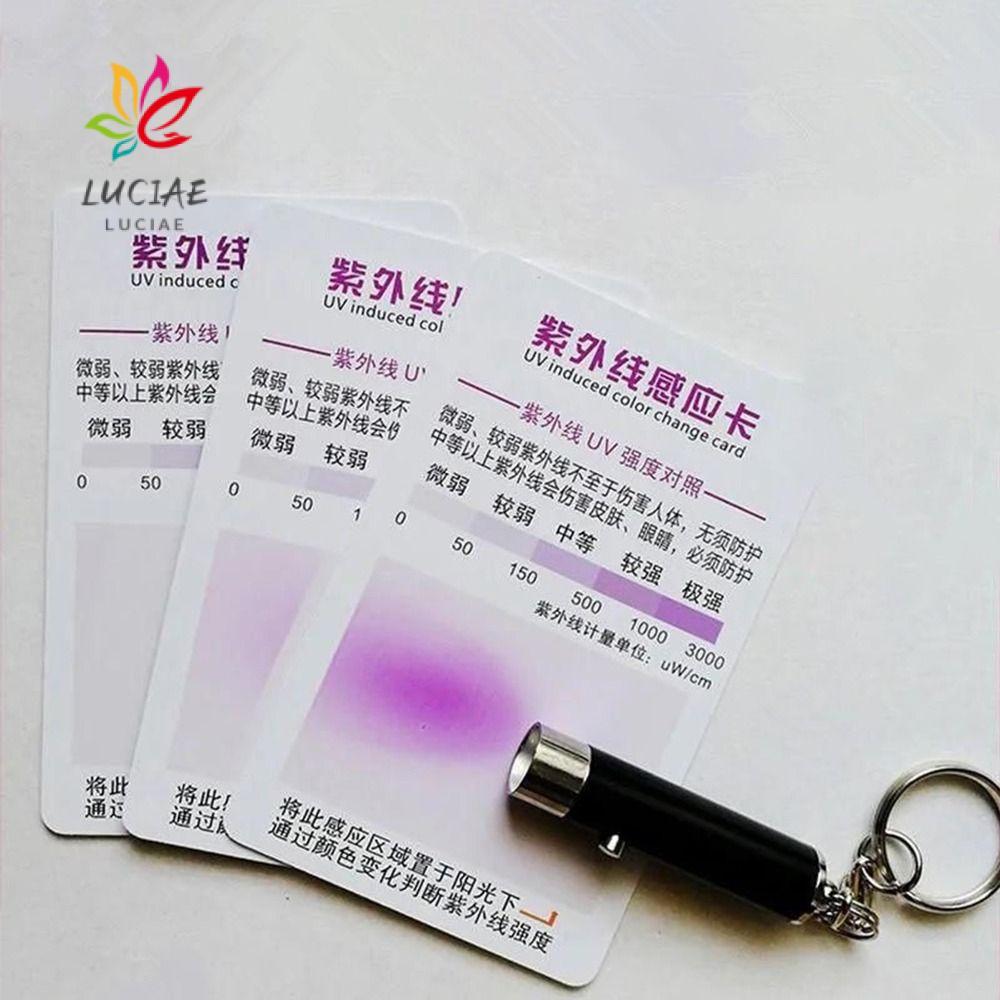 LUCIAE 1/5/10PCS Cartão De Proteção Solar , Sensor UV De PVC , Papel De Teste Reutilizável Fácil De Transportar