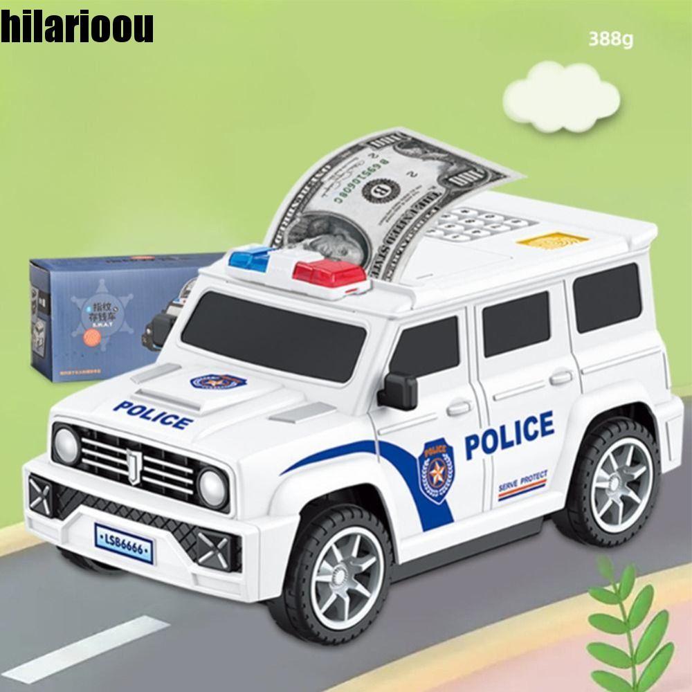 HILARIOOU Modelo De Carro Cofrinho Senha Atm Moeda Pode Economizar Dinheiro De Impressão Digital Swat