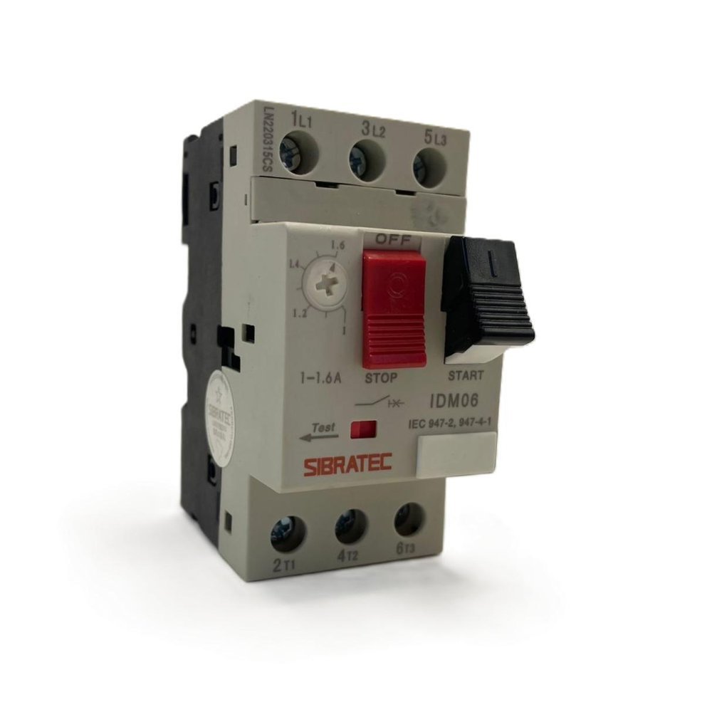 Disjuntor Motor 1A à 1,6A IDM06-GV2 Sibratec