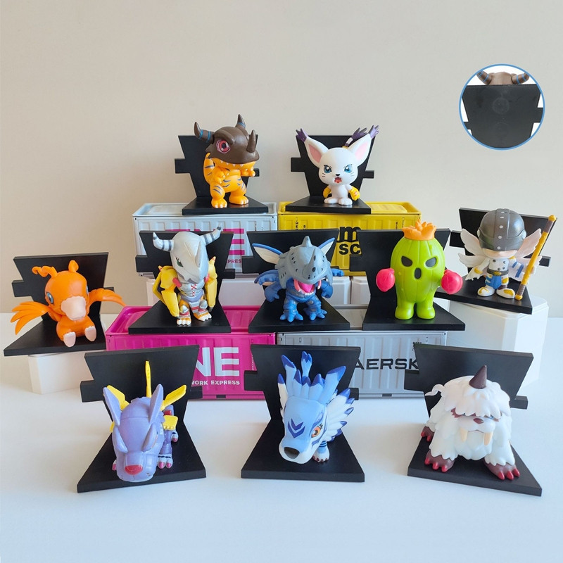 10 Pçs/Set 6-8cm Anime Digimon Adventure Geladeira Magnética Greymon Tailmon Angewomon Garurumon Q Versão PVC Figuras De