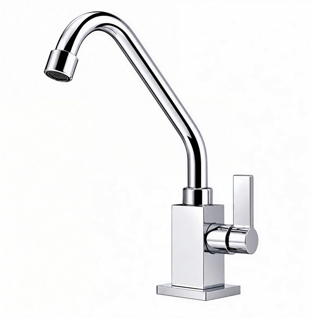 Torneira de Cozinha para Bancada Nobre Luxo 1/4 de Volta Design Elegante Todo Cromado