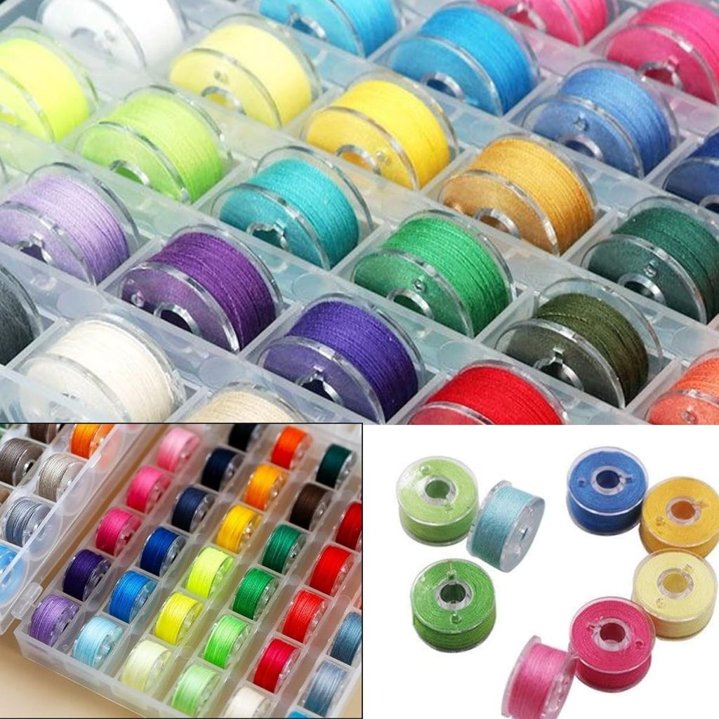 36 Peças De Linhas De Bobina Para Máquina De Costura Com Caixa , Bobinas De Múltiplas Máquinas Bordar Brother/Singer/Bab