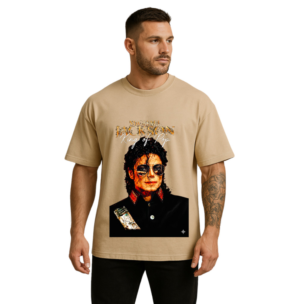 Camiseta Oversized Michael Jackson Óculos Cantor Pop 100% Algodão Premium